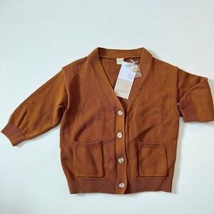 NWT Goumi Kids Sienna Knit Button Up Sweater SZ 5-6T Toddler Cardigan Organic Co